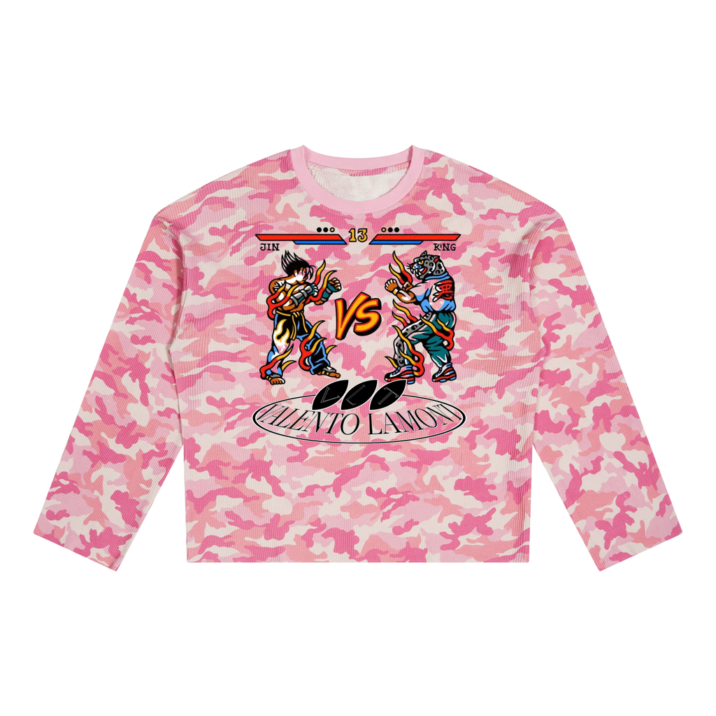 V Camo Waffle Raw Edge T-Shirt
