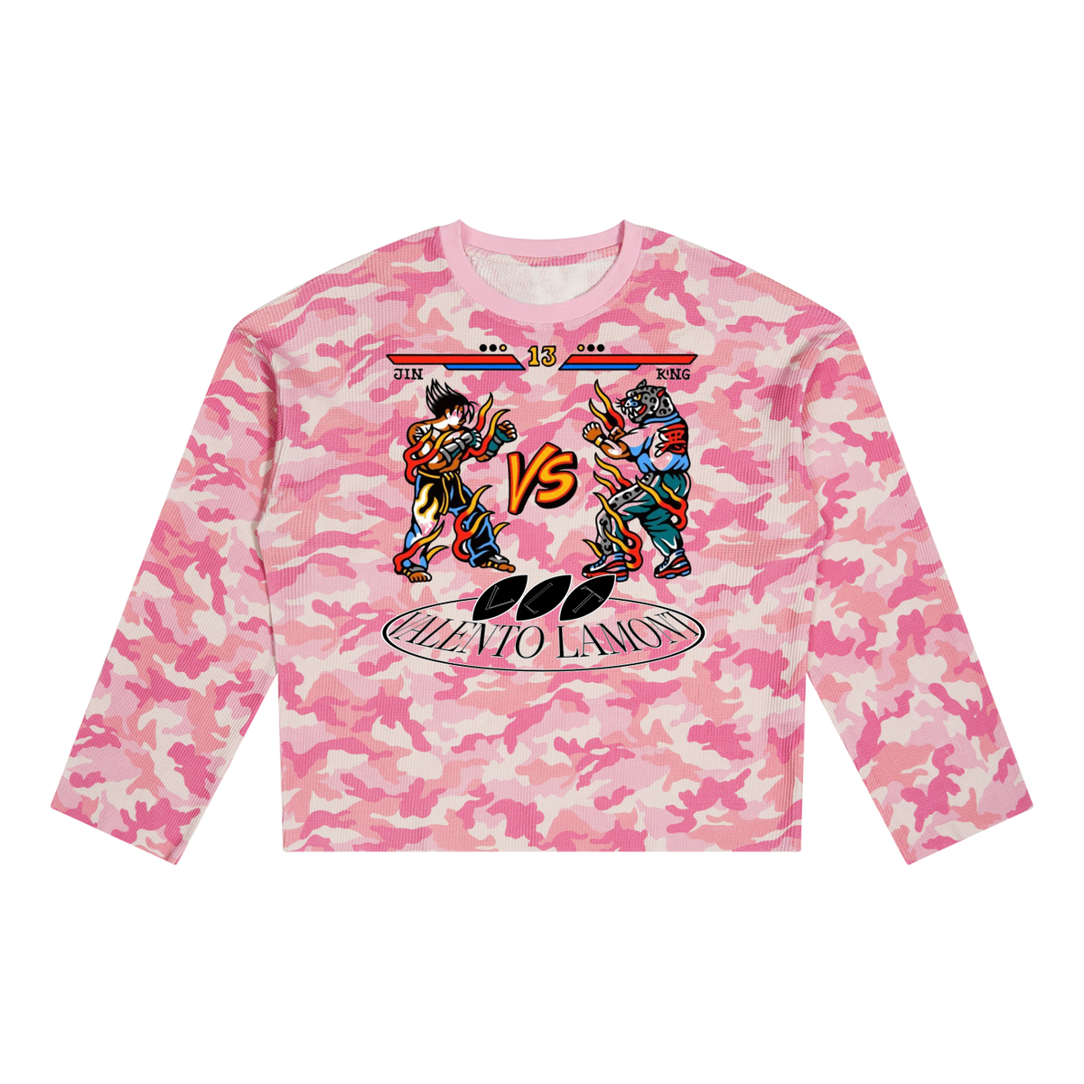 V Camo Waffle Raw Edge T-Shirt