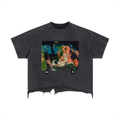 Vintage Wash Boxy Distressed Hem T-Shirt