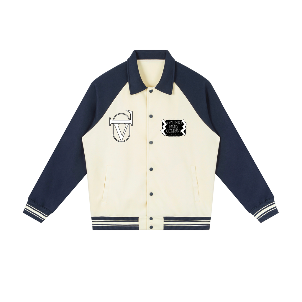 Contrast Raglan Sleeve Baseball Jacket