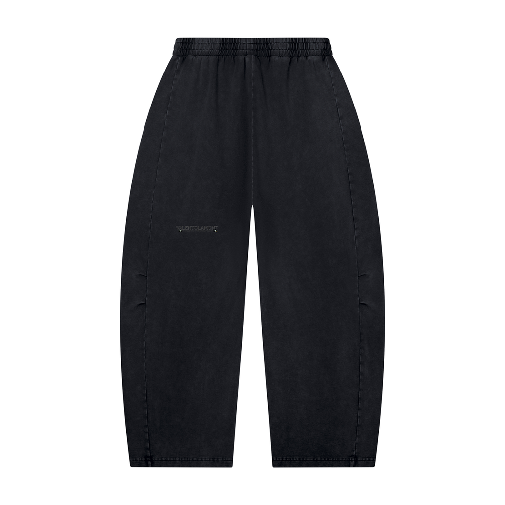 Unisex Mineral Wash Barrel Leg Pants