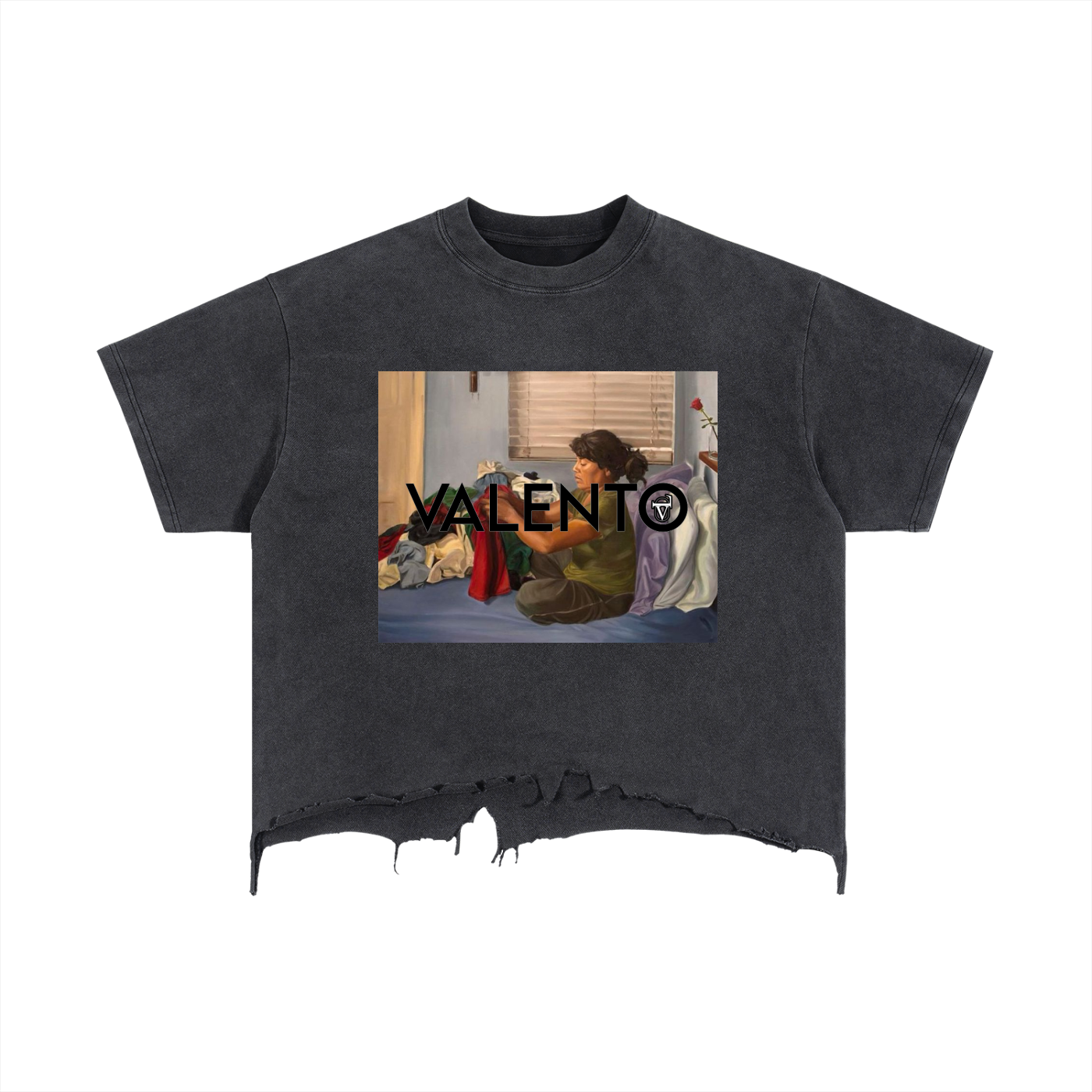 Vintage Wash Boxy Distressed Hem T-Shirt