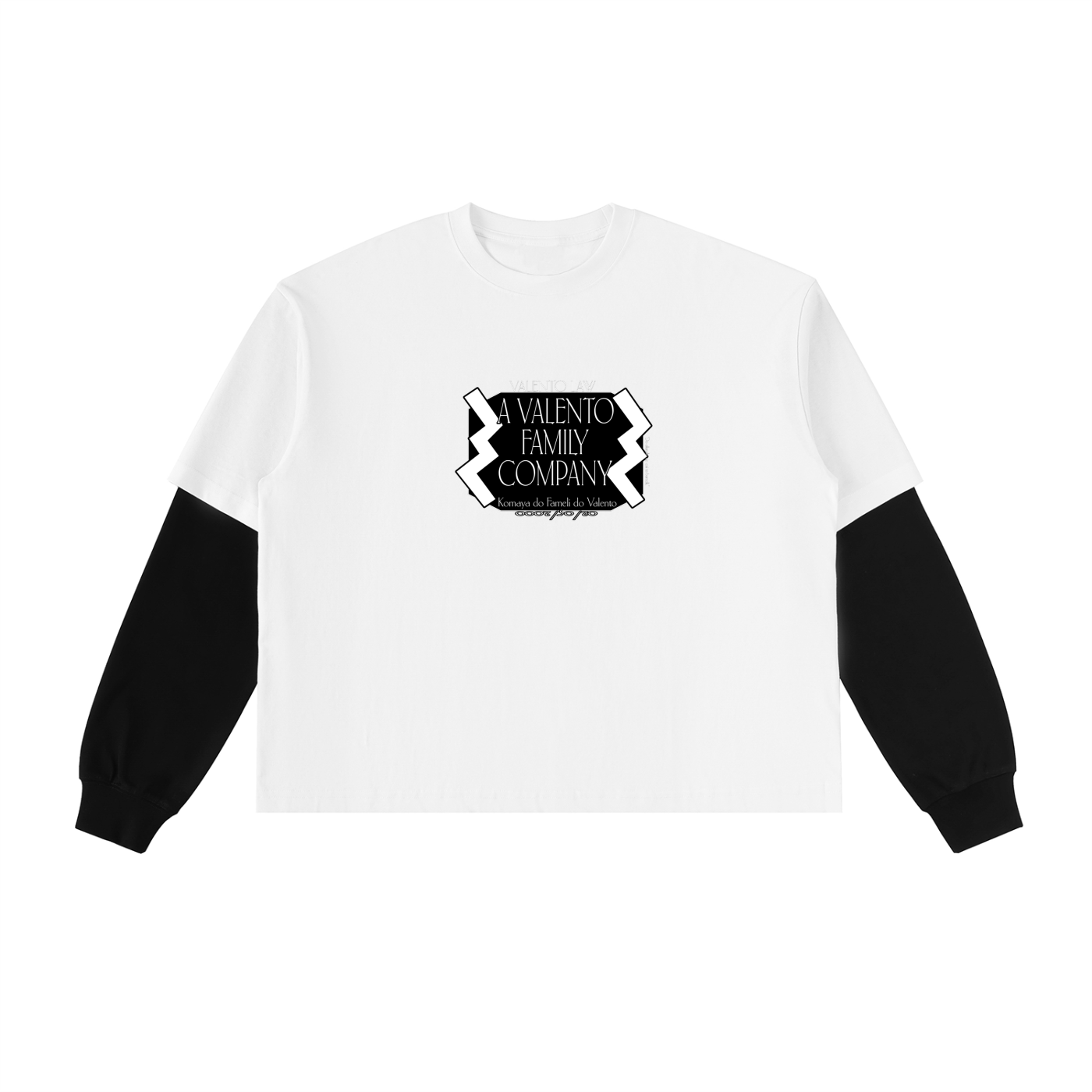 Layered Contrast Sleeve Cotton T-Shirt