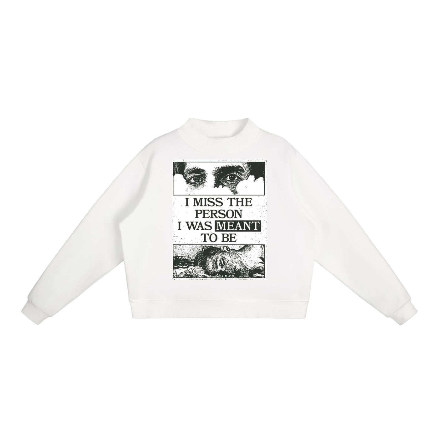 Essential Fleece Mock-Neck Crew Sweatshirt