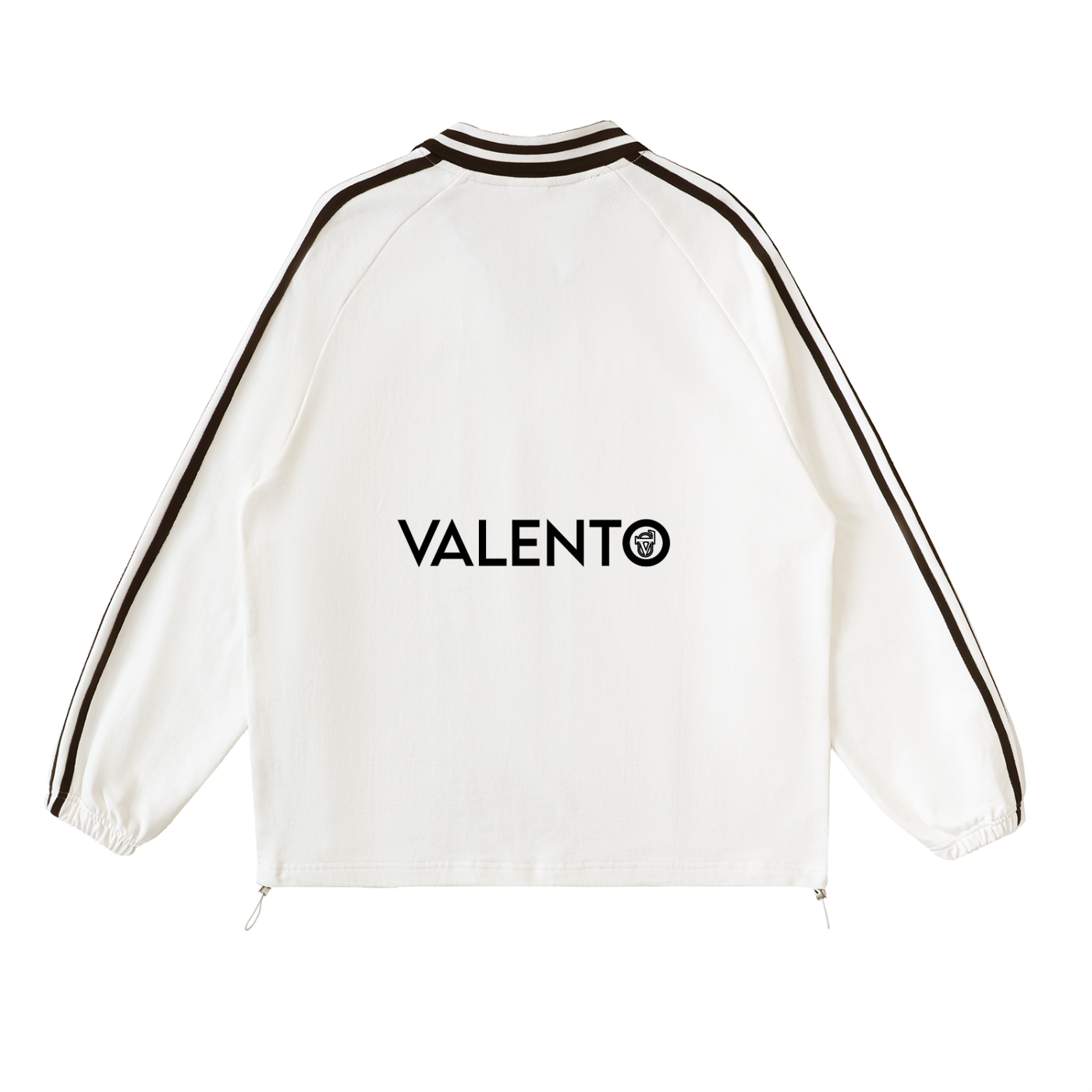 Contrast Striped Lapel Collar Sweatshirt