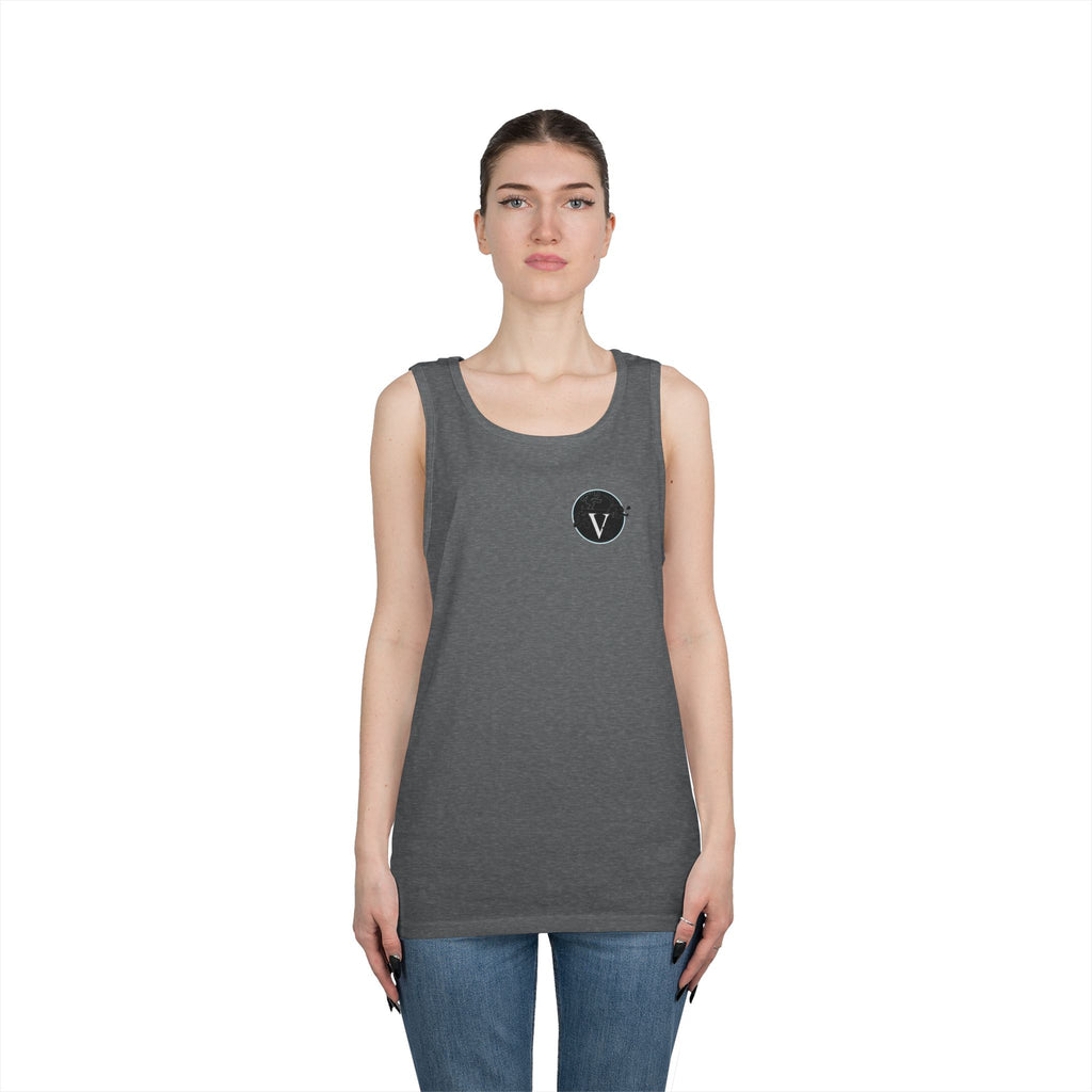Unisex Heavy Cotton Tank Top with Minimalist Design, Casual Summer Wear, Everyday Essential, Gym Workout, Layering Piece