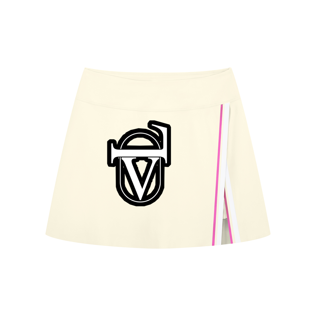 Women's A-Line Contrast Panel Slit Skirt