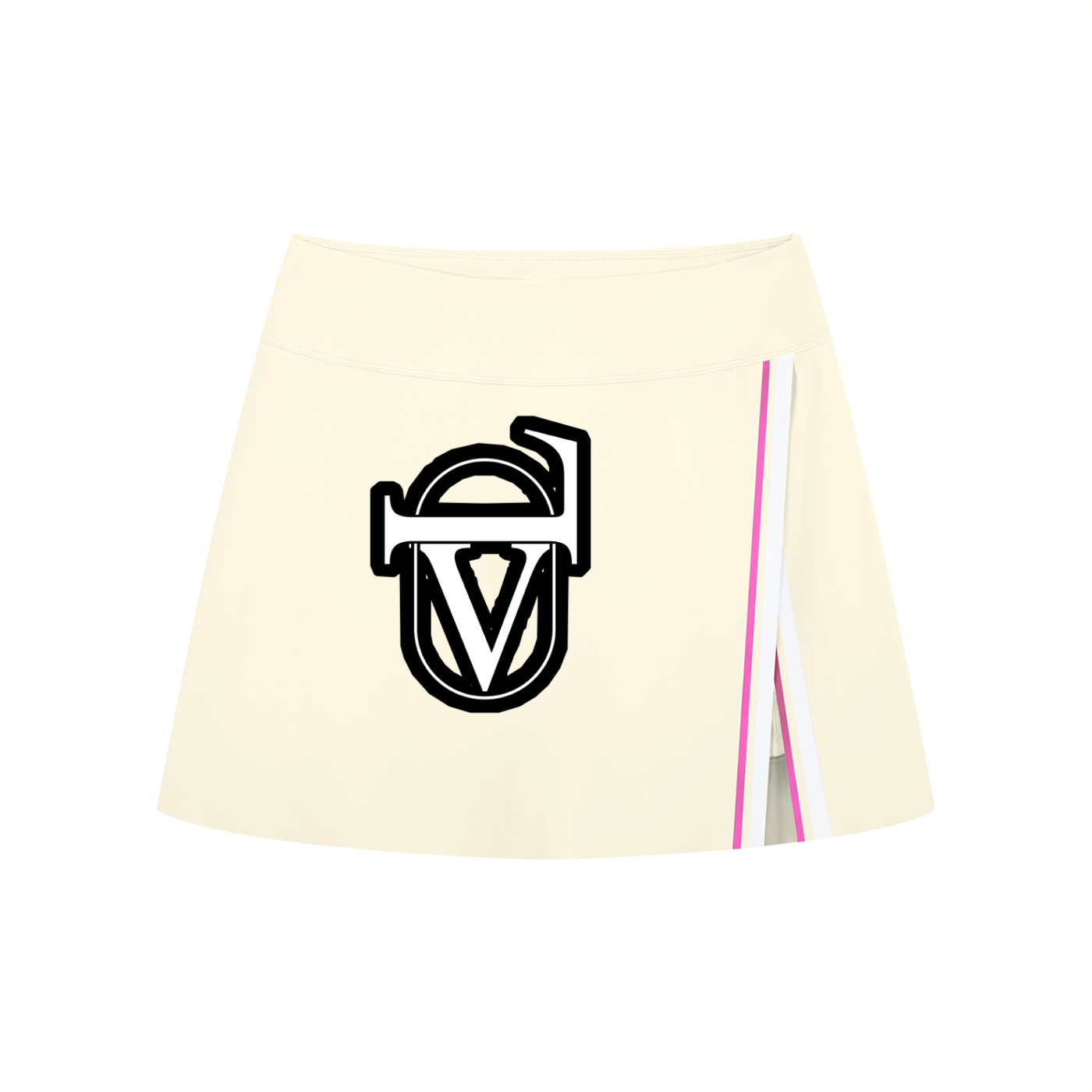Women's A-Line Contrast Panel Slit Skirt