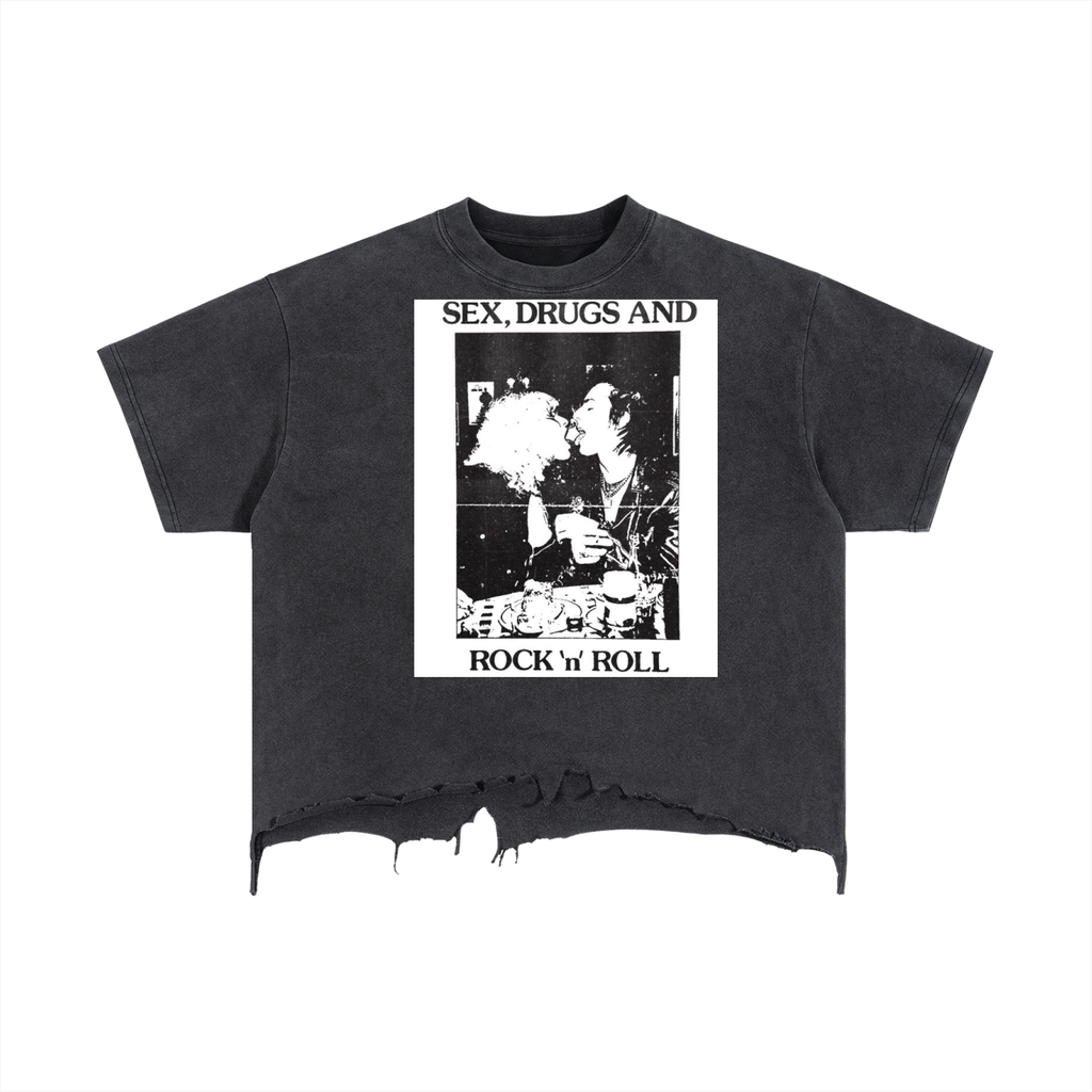 Vintage Wash Boxy Distressed Hem T-Shirt