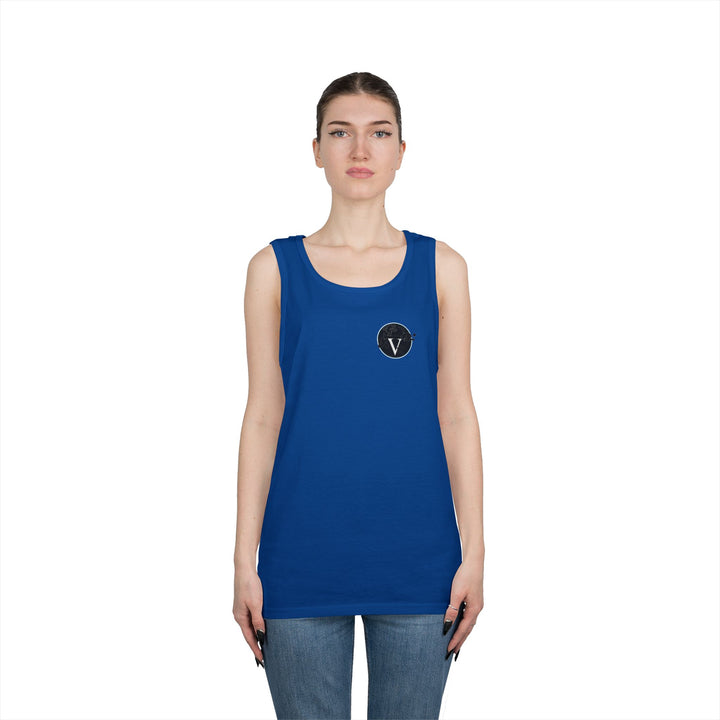 Unisex Heavy Cotton Tank Top with Minimalist Design, Casual Summer Wear, Everyday Essential, Gym Workout, Layering Piece