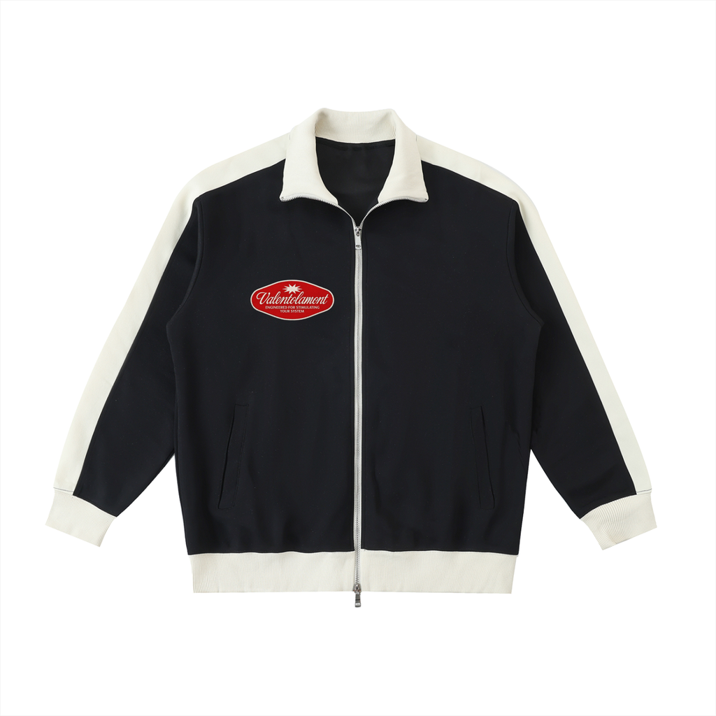 Contrast Trim Stand Collar Jacket