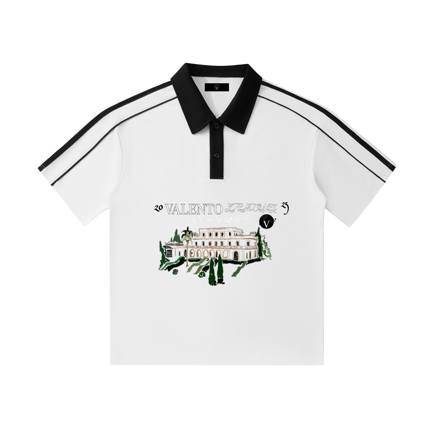 Contrast Collar Short-Sleeve Polo Shirt