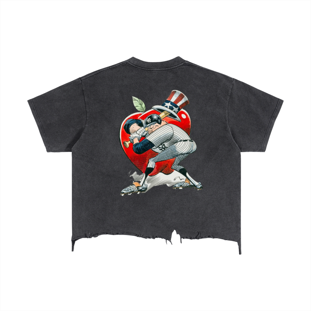 Vintage Wash Boxy Distressed Hem T-Shirt