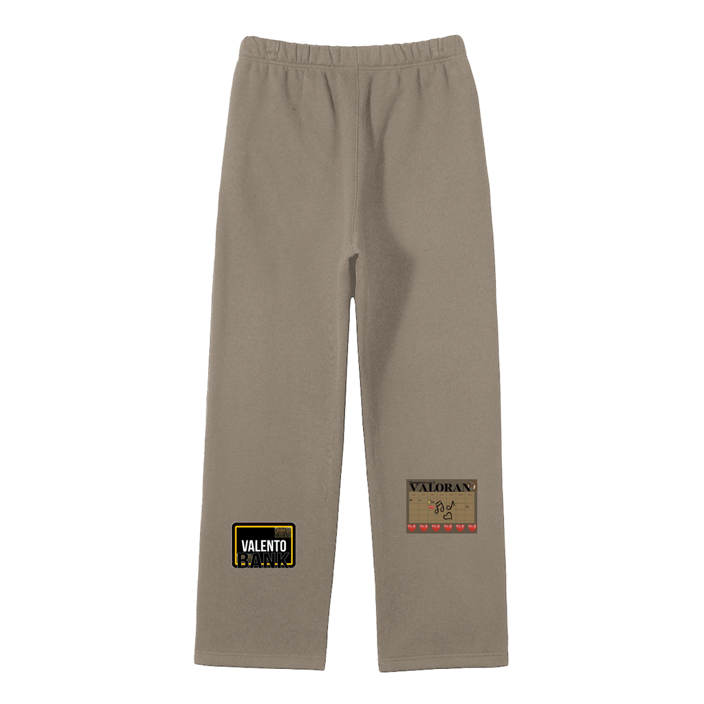 Unisex Solid Color Fleece Straight Leg Pants