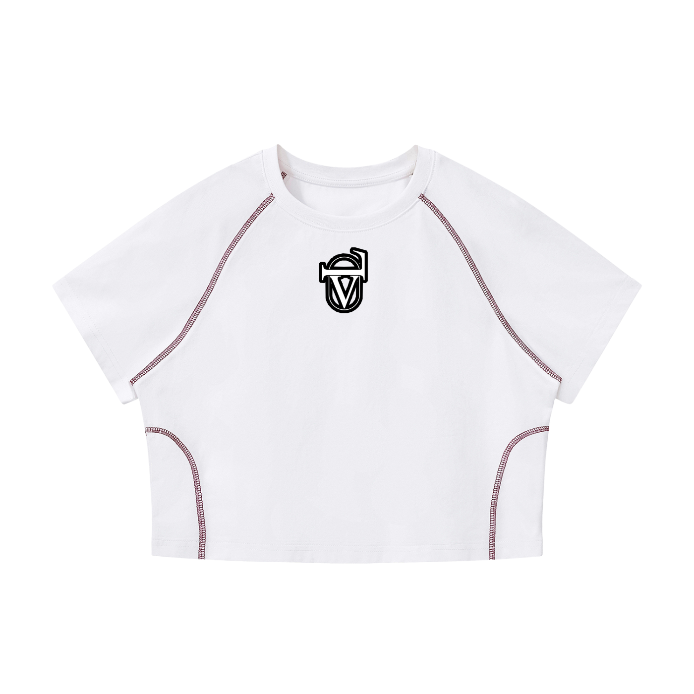 Women's Contrast Stitch Raglan Crop T-Shirt