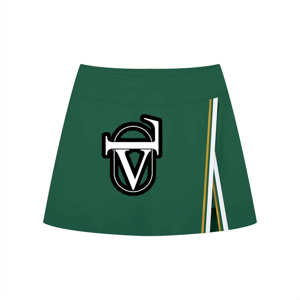 Women's A-Line Contrast Panel Slit Skirt