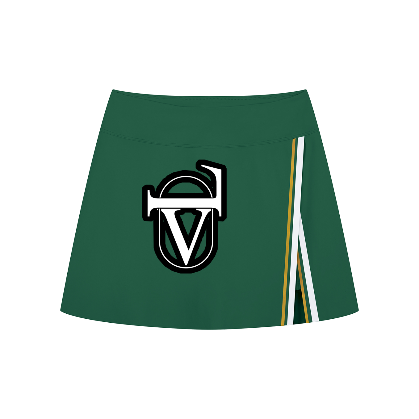 Women's A-Line Contrast Panel Slit Skirt