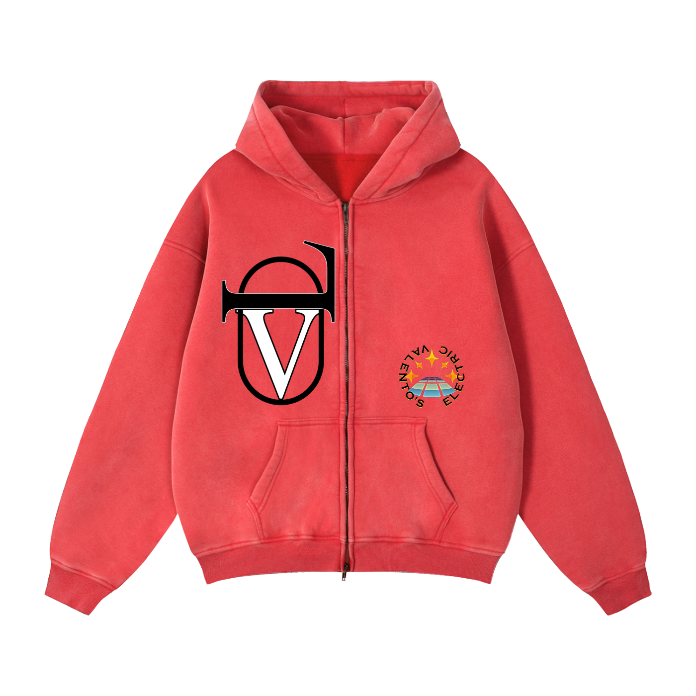 Zip-Through Boxy Fleece Hoodie