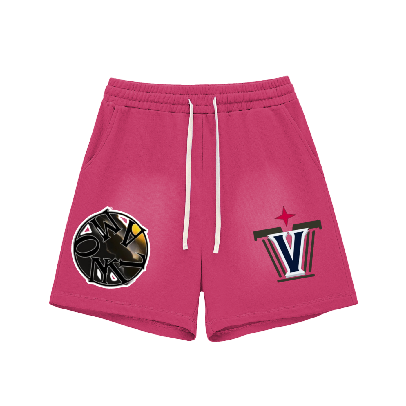 Sun Fade Raw Edge Cotton Shorts