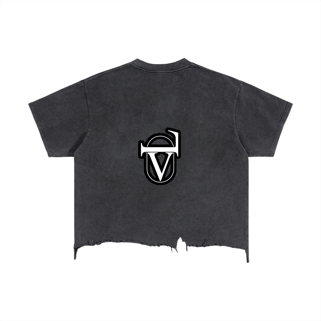 Vintage Wash Boxy Distressed Hem T-Shirt