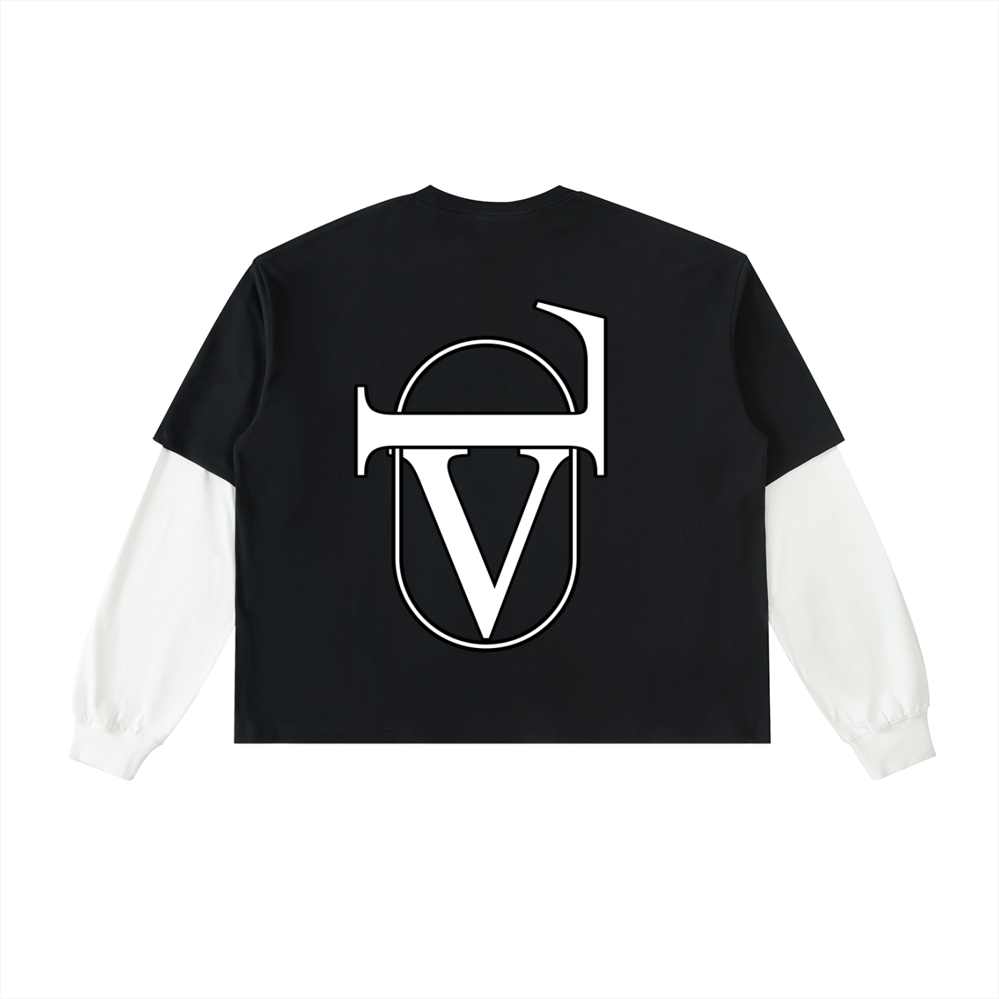 Layered Contrast Sleeve Cotton T-Shirt