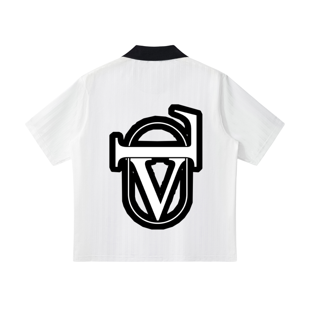 Contrast Collar Striped Soccer Jersey