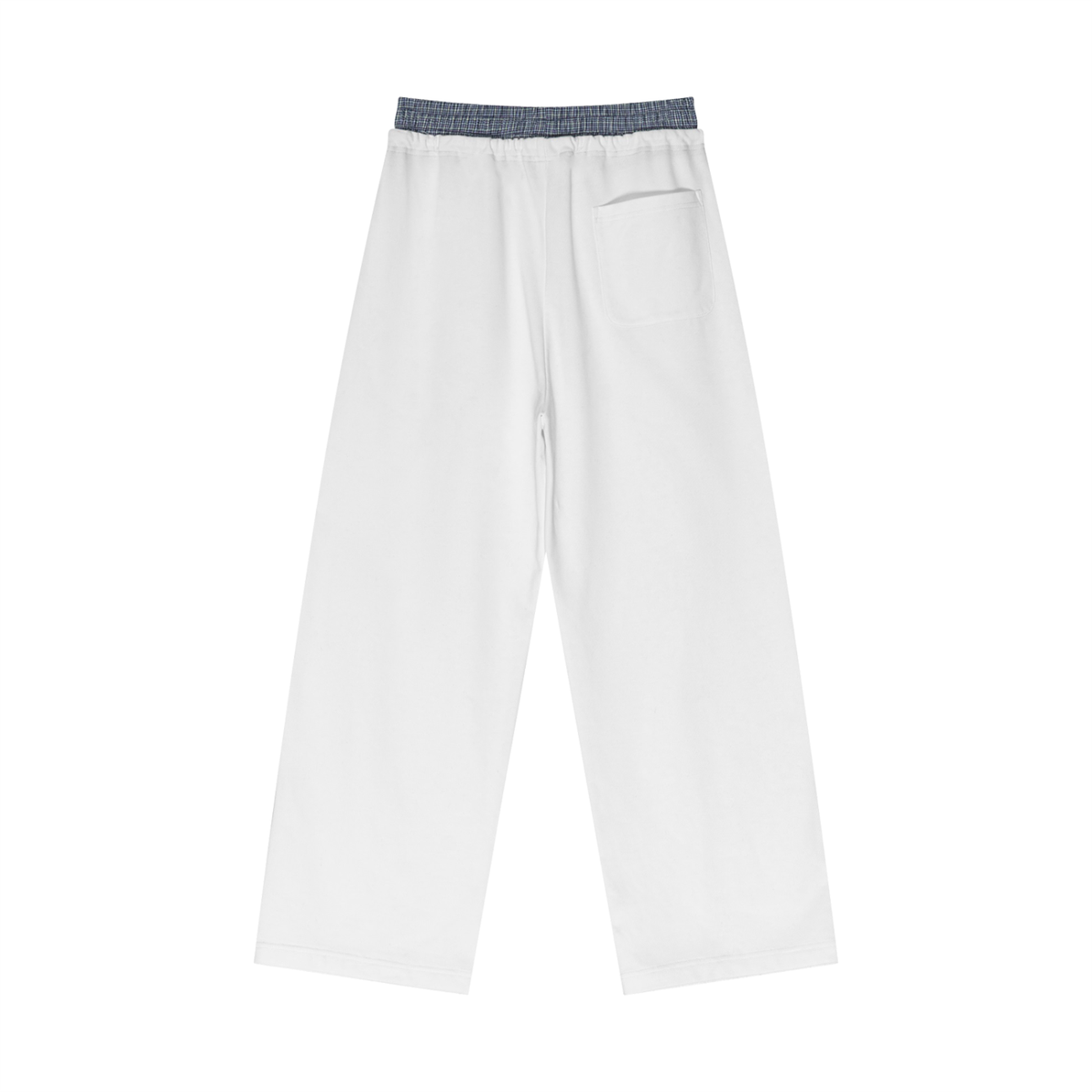 Plaid Contrast Waist Pants
