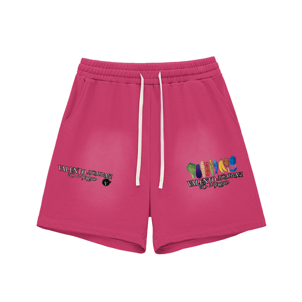 Sun Fade Raw Edge Cotton Shorts