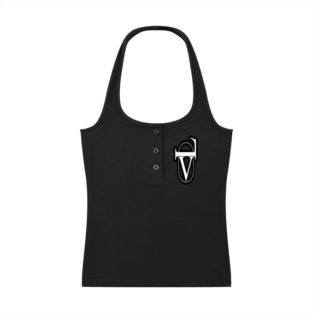 Women's Ribbed Henley Tank Top