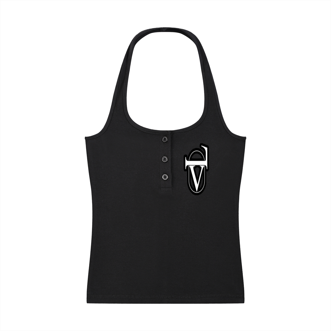 Women's Ribbed Henley Tank Top