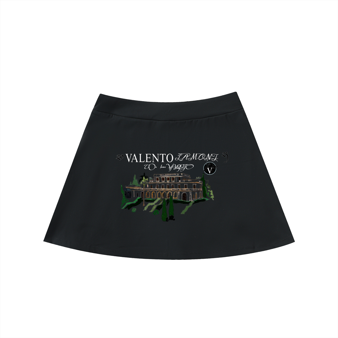 High-Waist Pocketed A-Line Skirt