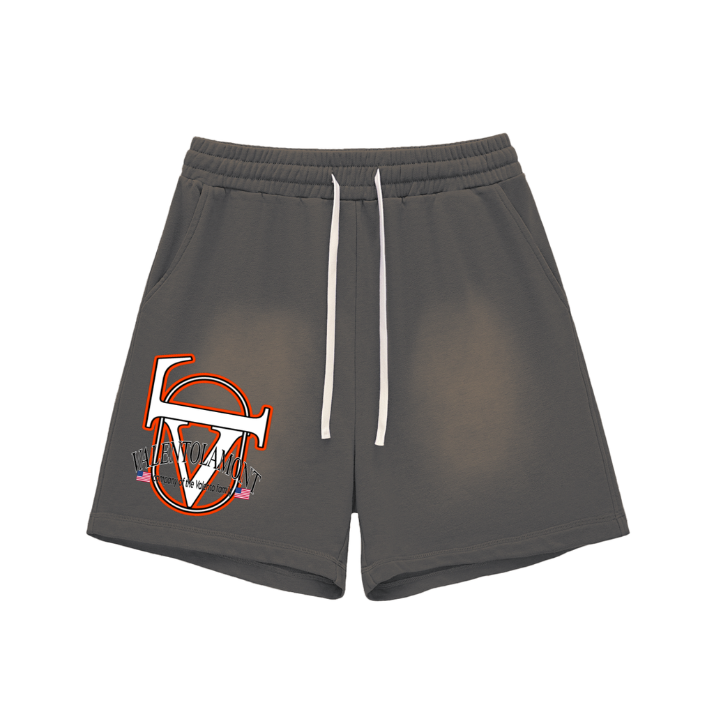 Sun Fade Raw Edge Cotton Shorts