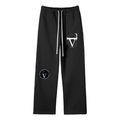 Streetwear Unisex Solid Color Fleece Straight Leg Pants