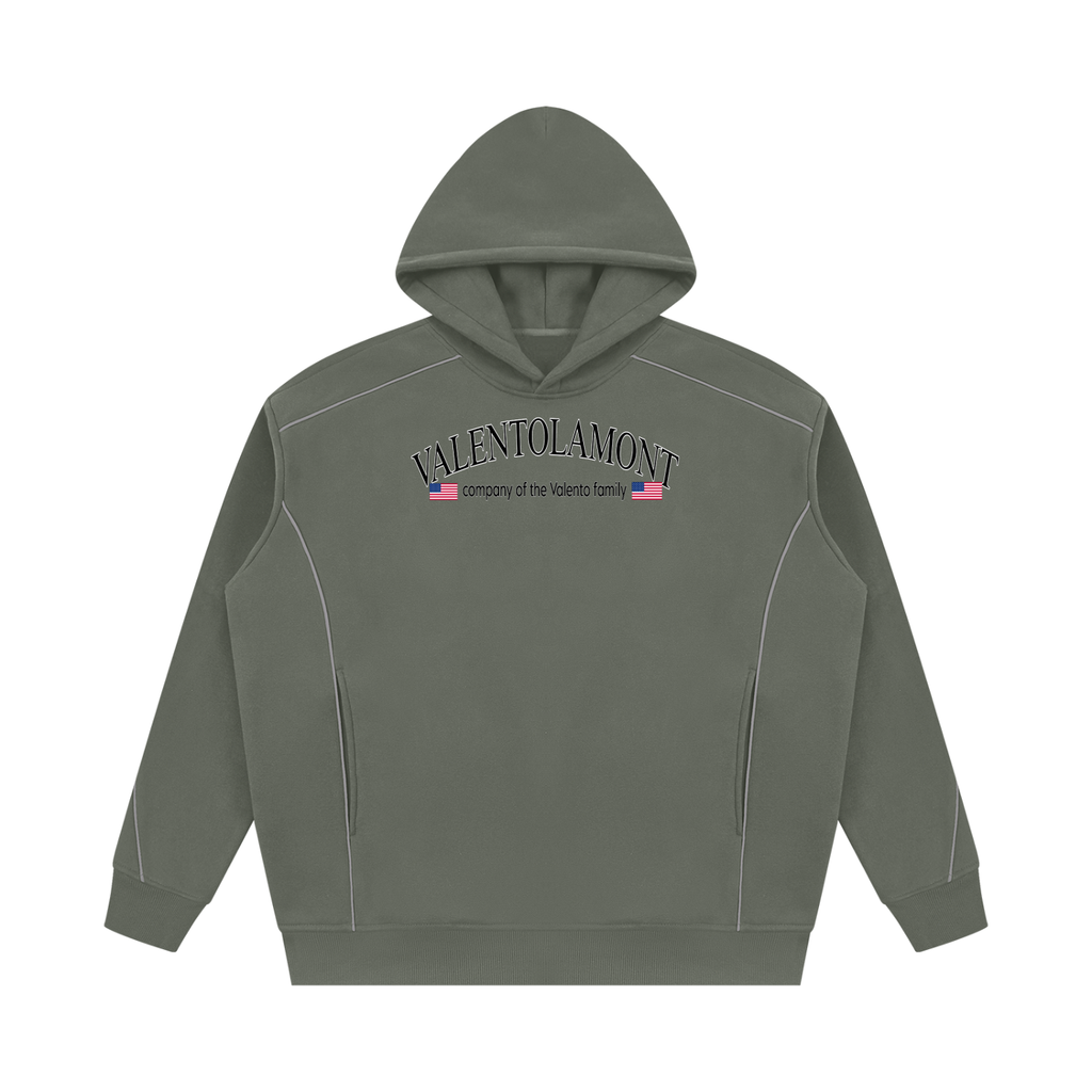 Unisex Oversized Piping Fleece Hoodie