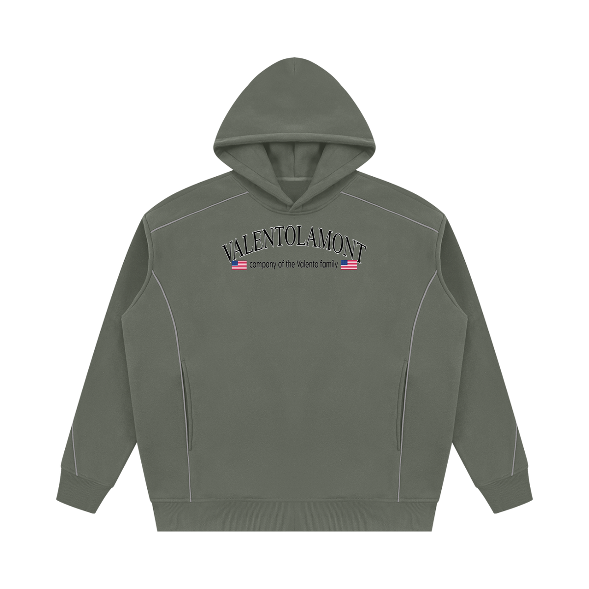 Unisex Oversized Piping Fleece Hoodie