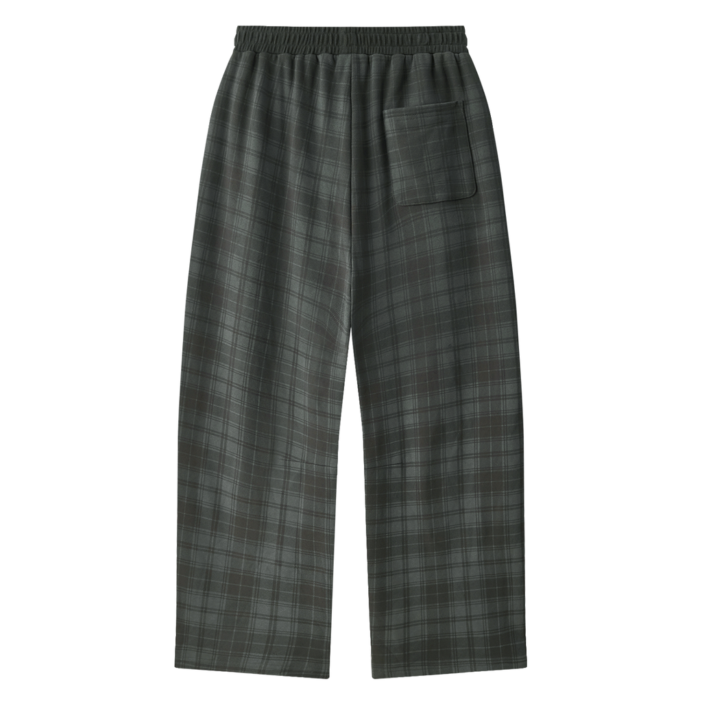 V Plaid Straight Leg Pants