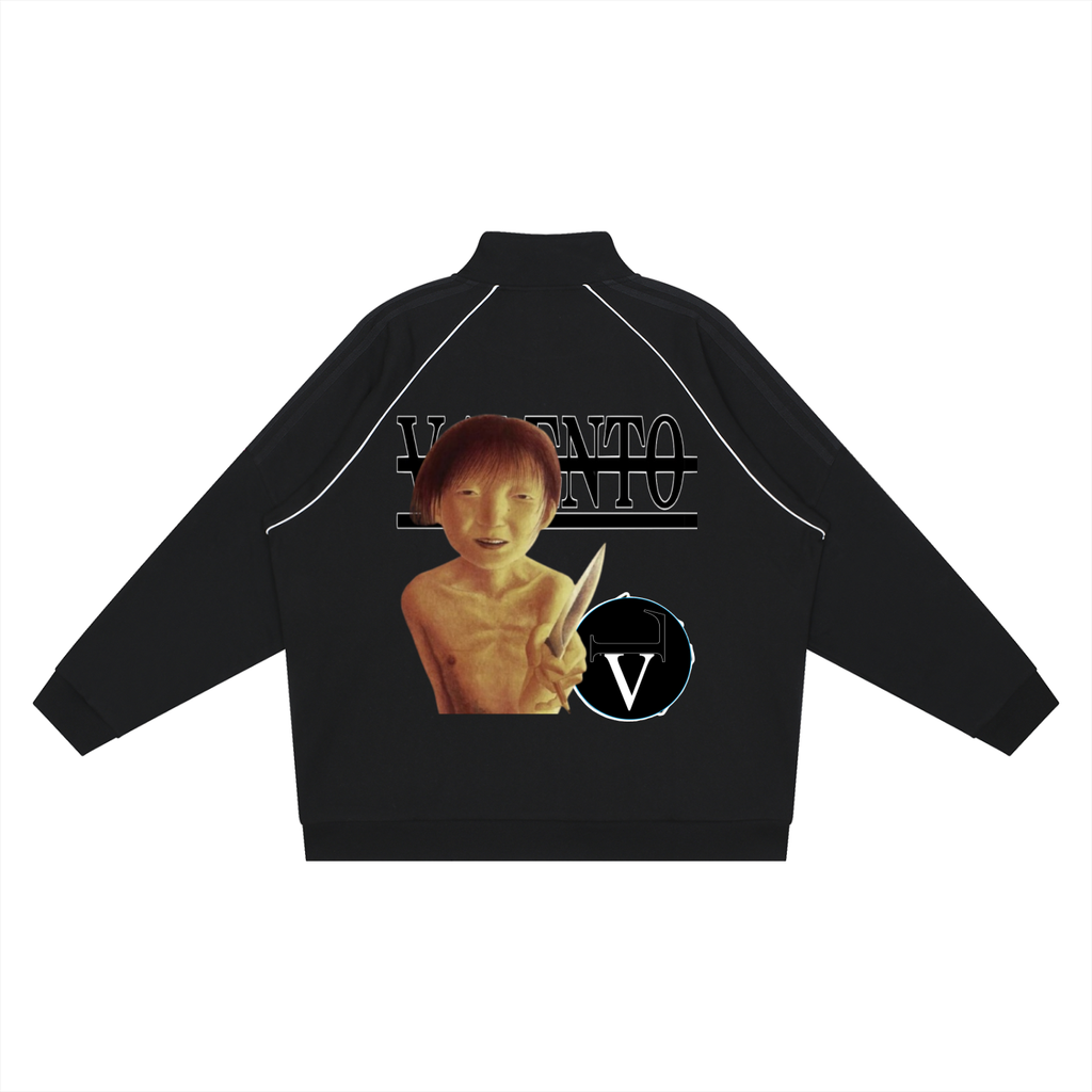 Reflection Striped Raglan Sleeve  Jacket