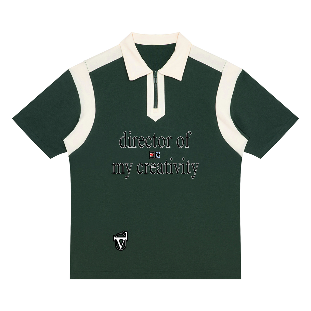 Unisex Color Block Quarter Zip Polo Shirt