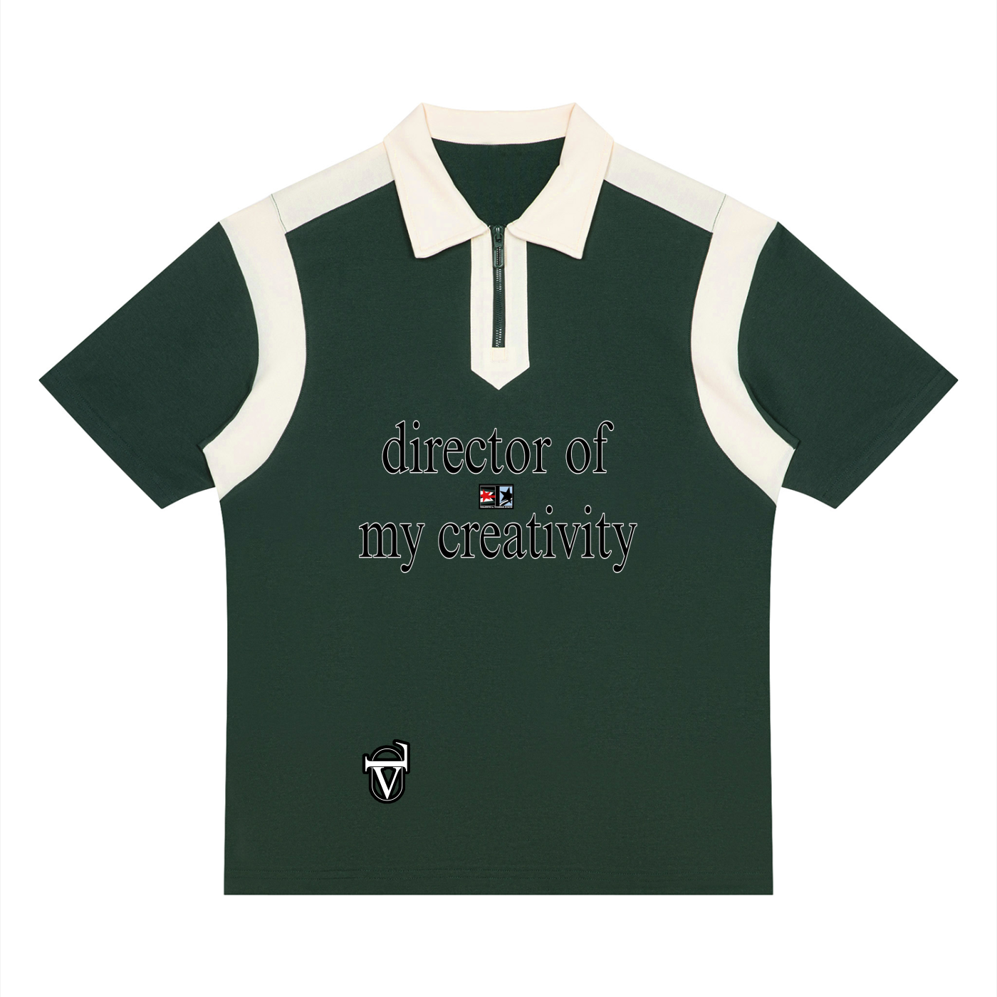Unisex Color Block Quarter Zip Polo Shirt