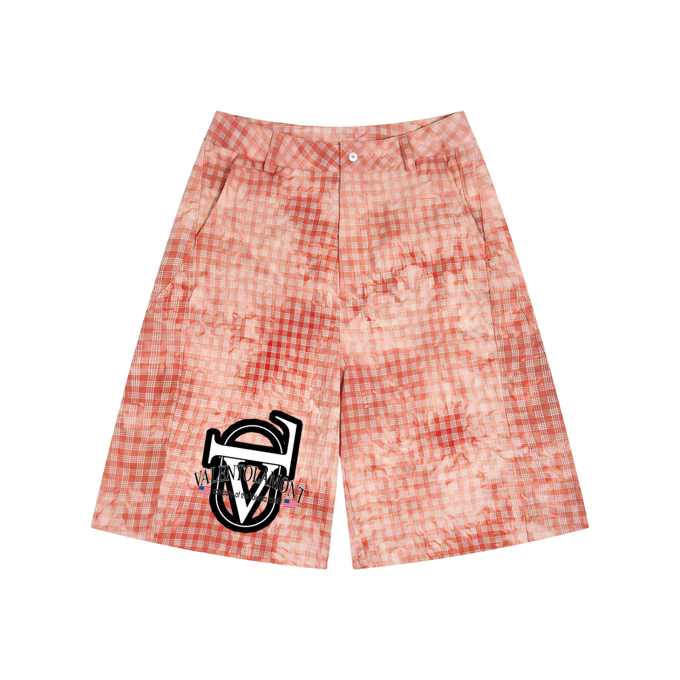 Unisex Vintage Wash Plaid Shorts