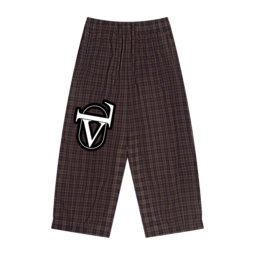 Unisex Plaid Wide Leg Pants