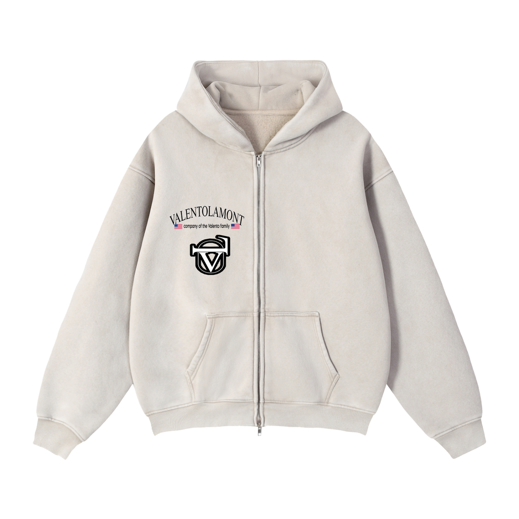 Zip-Through Boxy Fleece Hoodie