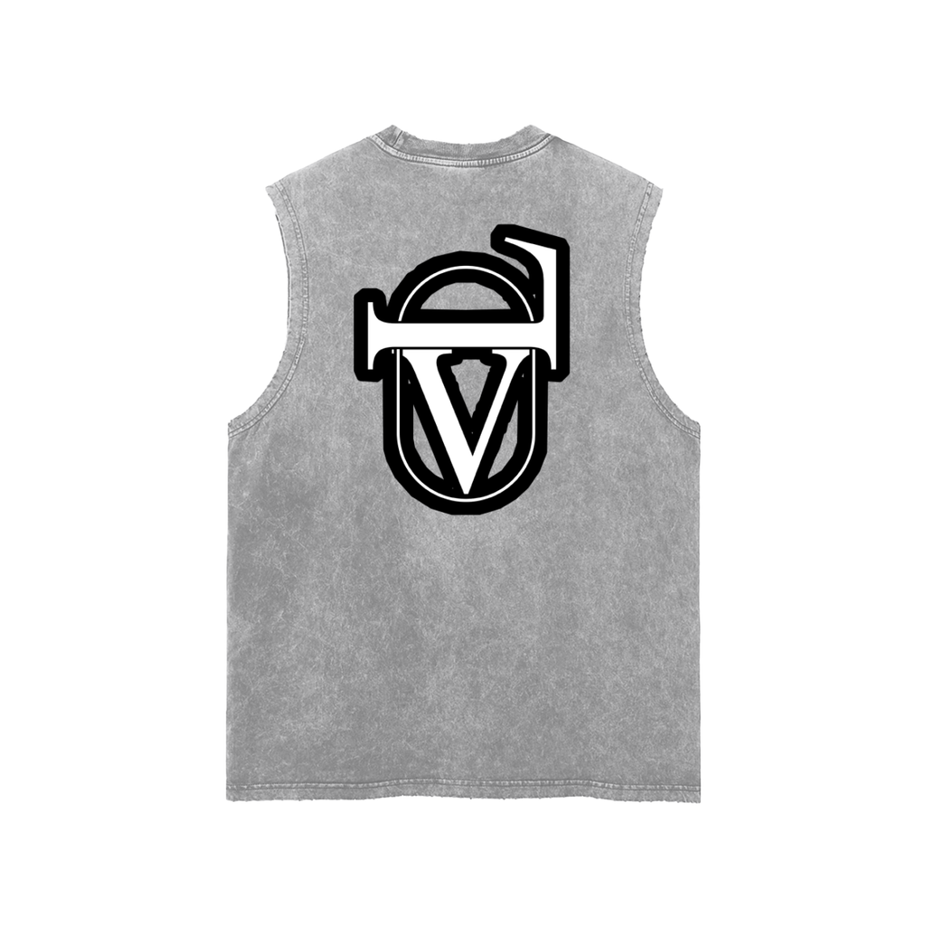 Snow Washed Frayed Hem Tank Top