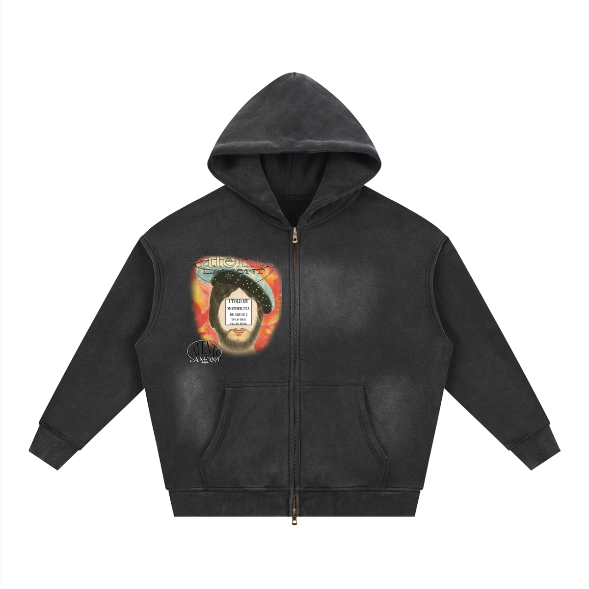 Sunfade Two-way Zipper Boxy Fleece Hoodie