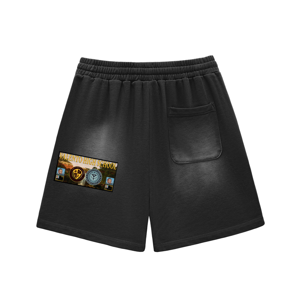 Sun Fade Raw Edge Cotton Shorts