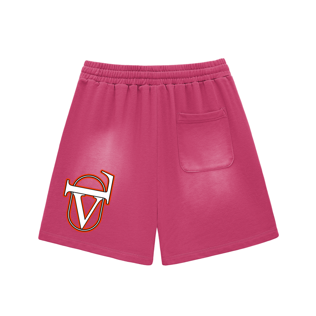 Sun Fade Raw Edge Cotton Shorts