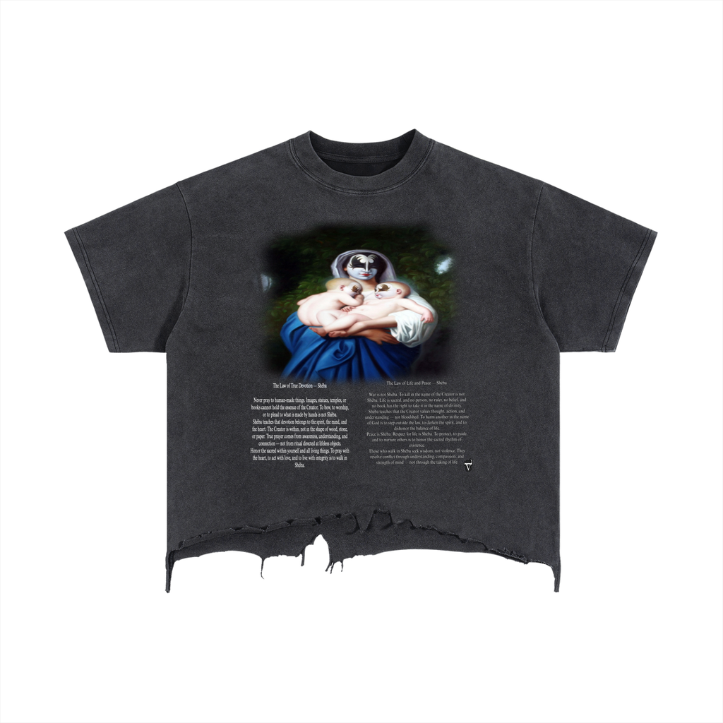 Vintage Wash Boxy Distressed Hem T-Shirt