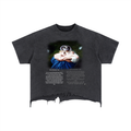 Vintage Wash Boxy Distressed Hem T-Shirt