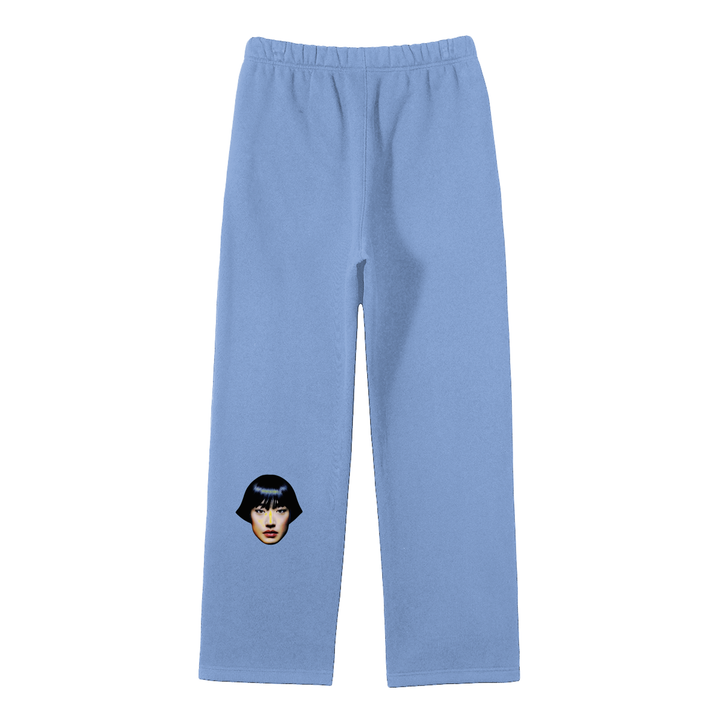 Unisex Solid Color Fleece Straight Leg Pants