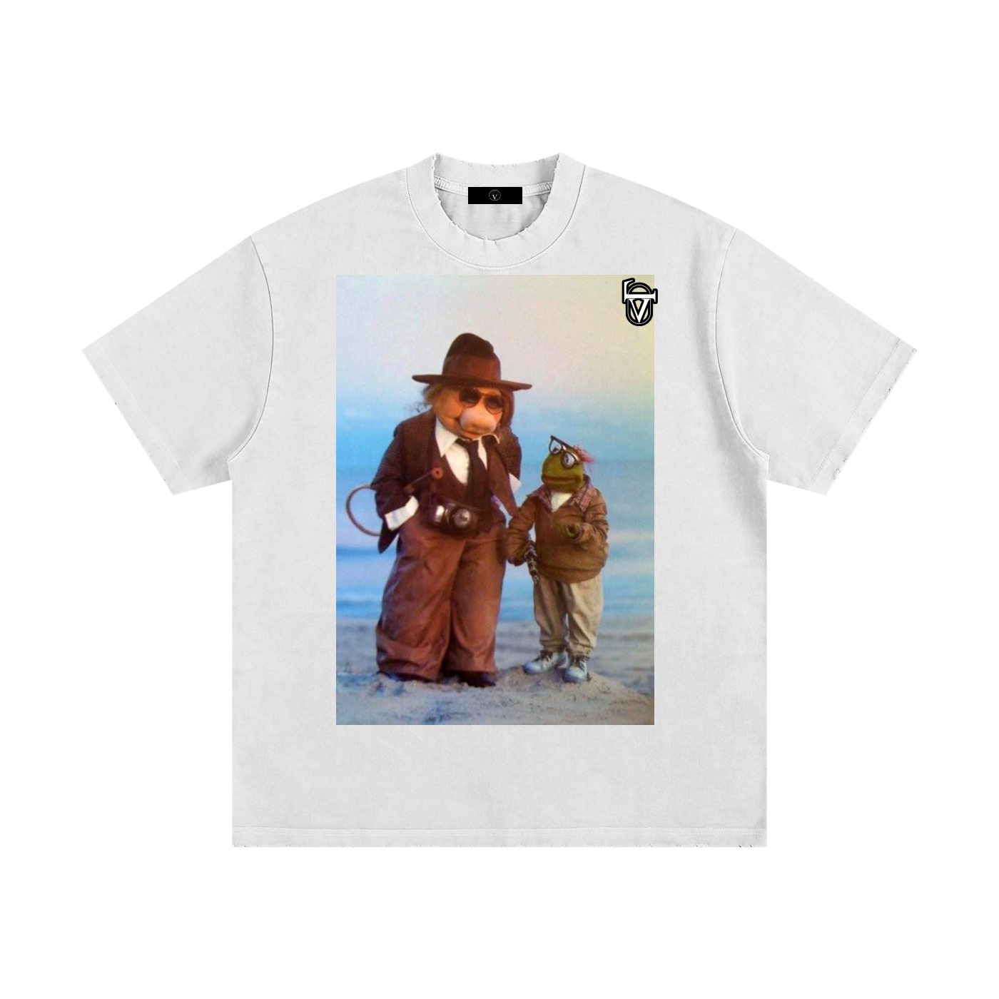 Heavyweight Vintage Washed Frayed T-Shirt